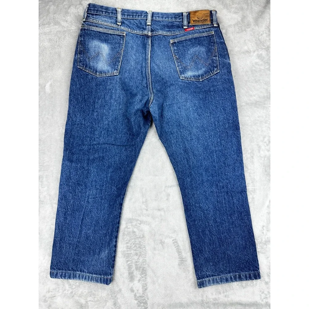 Wrangler Mens Jeans 40x30 Blue Straight Leg Denim Made In USA 99902PW 38x27